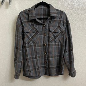 Grey Long-Sleeve Flannel